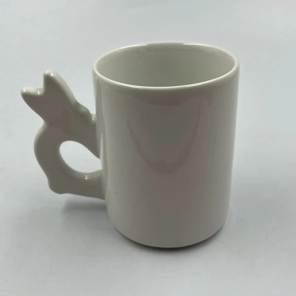 Vintage Glazed Ceramic Coffee Mug‎ Cup Spring Easter Bunny Rabbit Handle